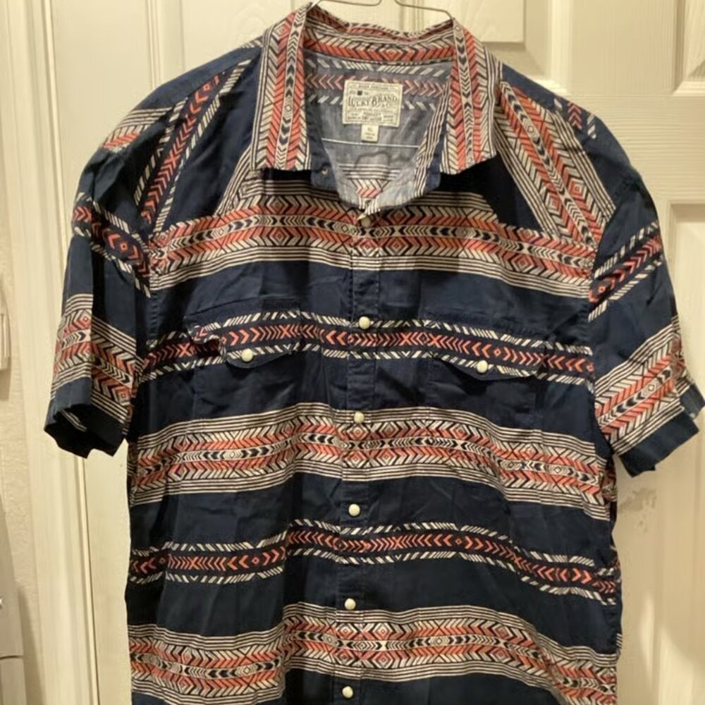 Men’s Lucky brand pearl snap shirt XL
